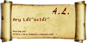 Ary László névjegykártya