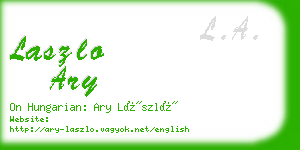 laszlo ary business card